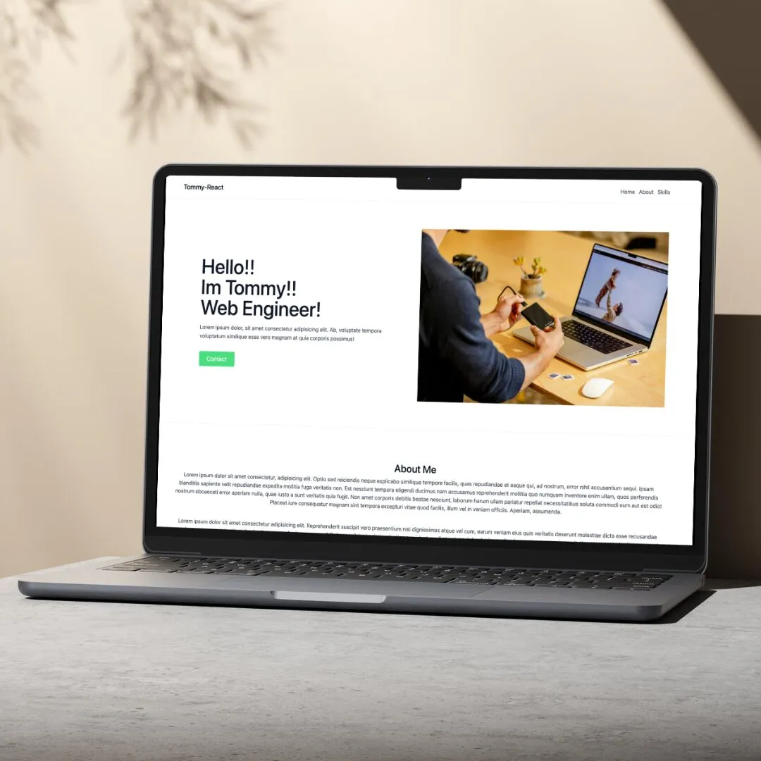 React × tailwindCSS Webサイトのサムネイル